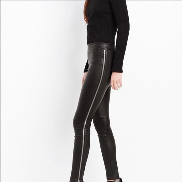 vince black leather pants